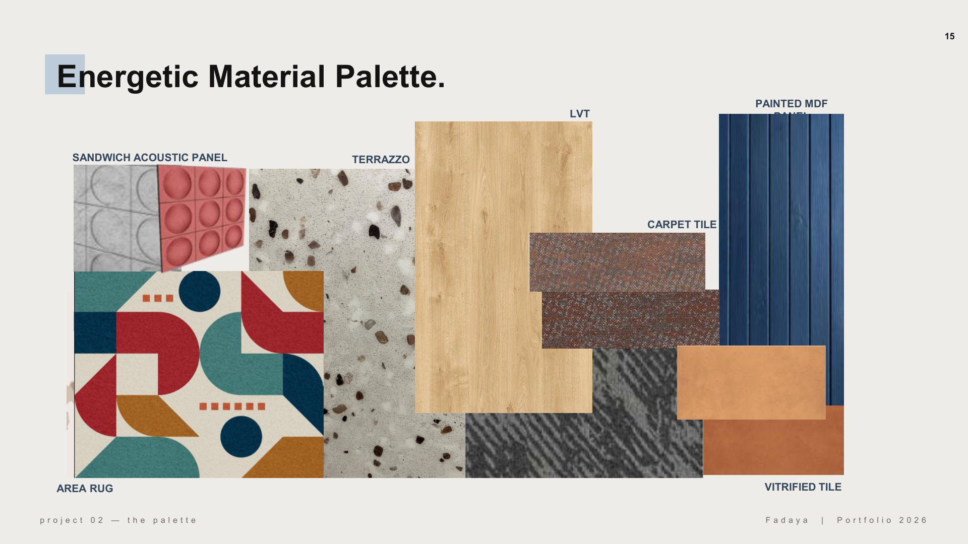 Prestige Tech Forest — Material palette