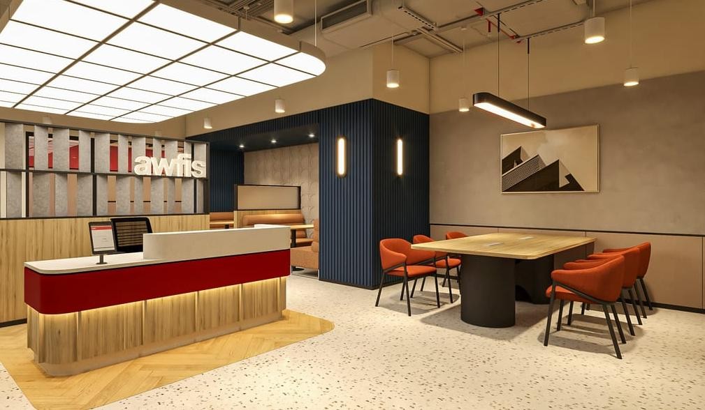 Prestige Tech Forest reception and social lounge