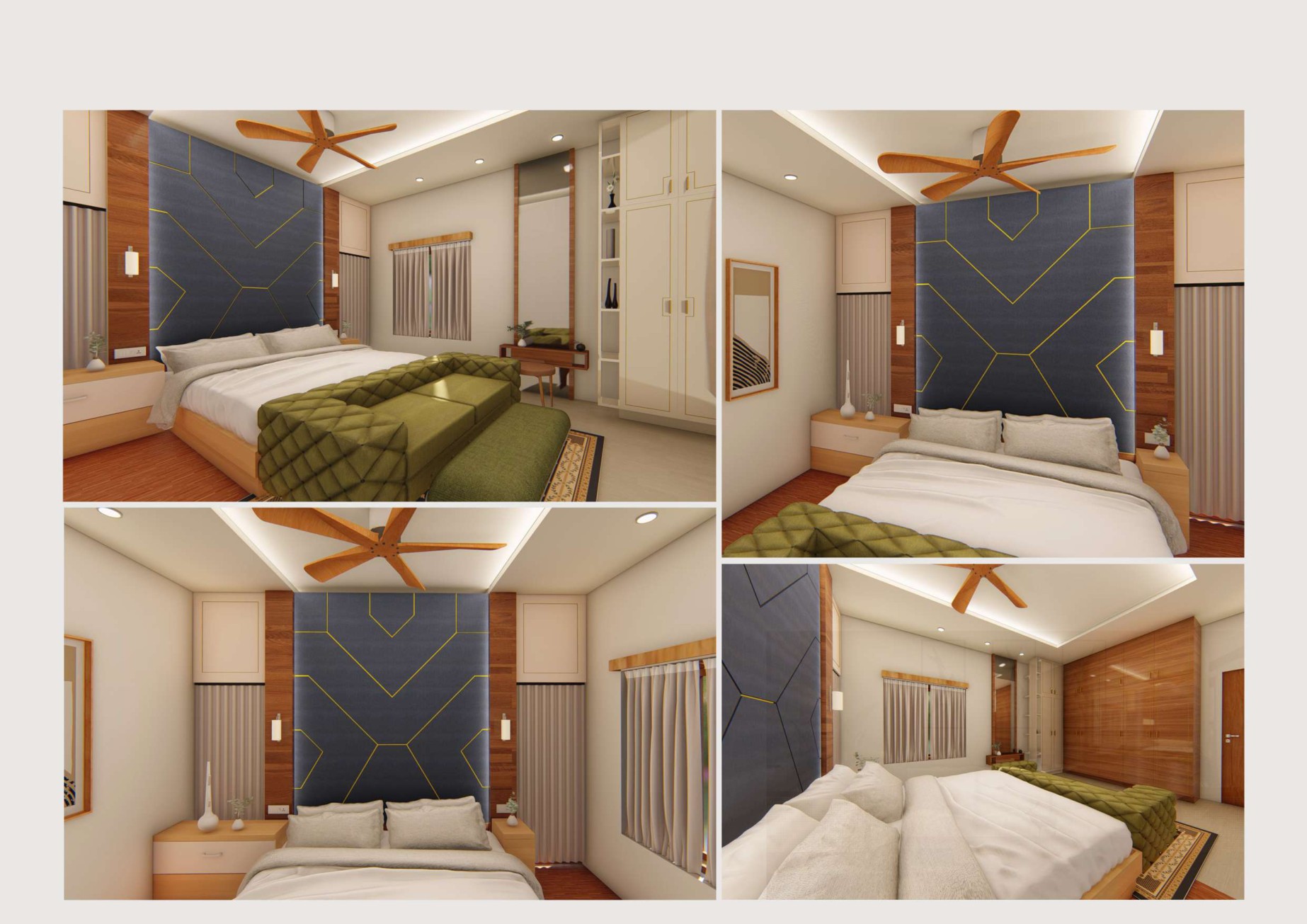 Residential Interior — Master bedroom · rendered views