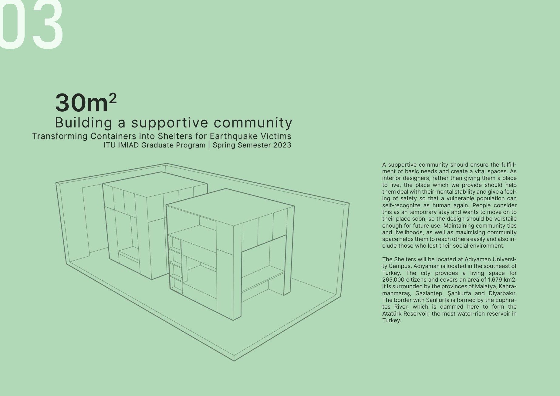 30 m² — A Supportive Community — Project overview and brief